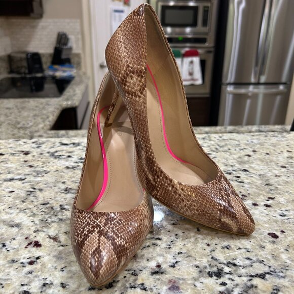 Joan & David Dazevida Leather Snakeskin Print Pumps Women's Size 9M - Picture 2 of 10